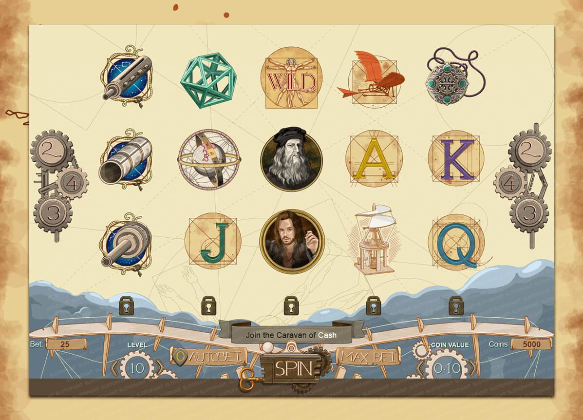 Symbols of the game slot "The Da Vinci Device"