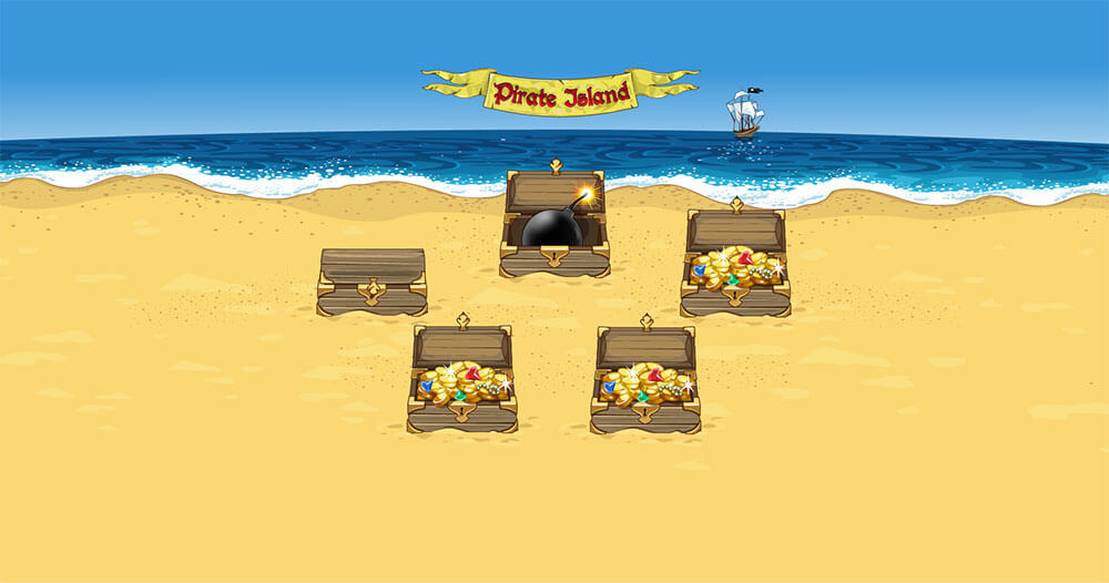 bonus game of the slot machine "Pirate Island"
