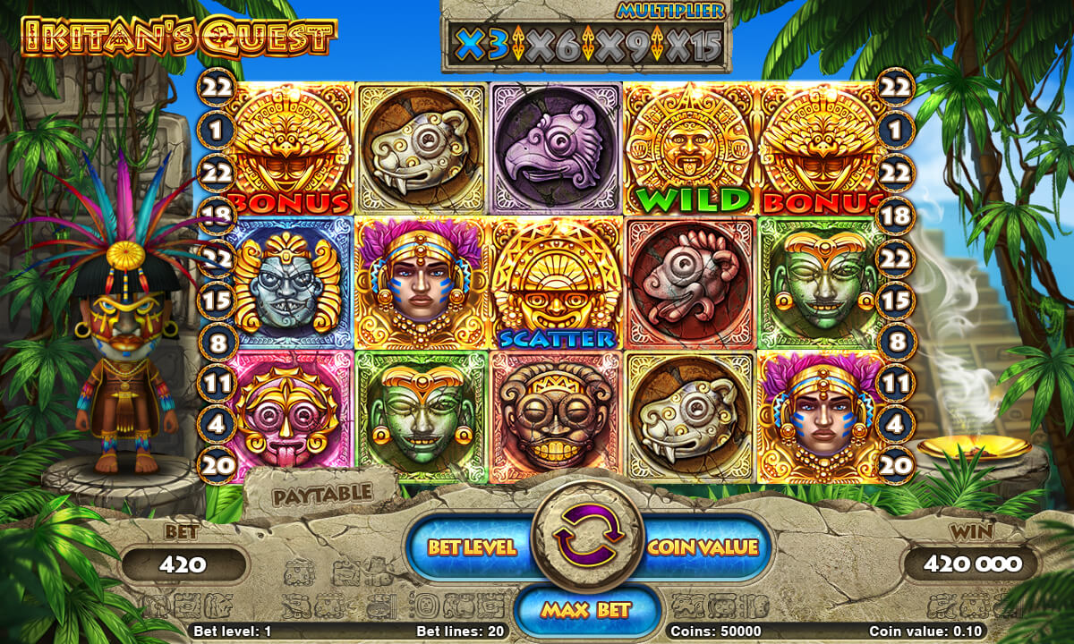 Game reel of the slot machine “Ikitan’s Quest”