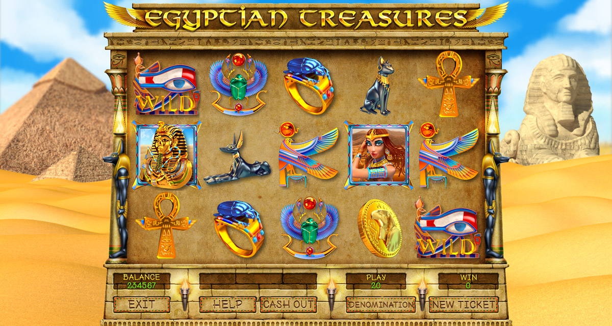 Treasures of Egypt Slot Machine game, Egypt Slot machine graphics