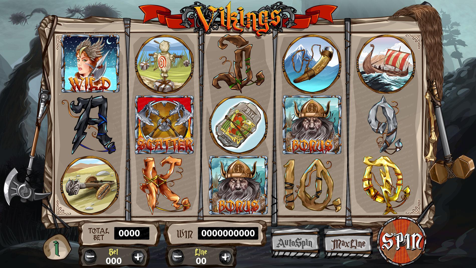 Vikings Slot Machine, Nordic online slot game 