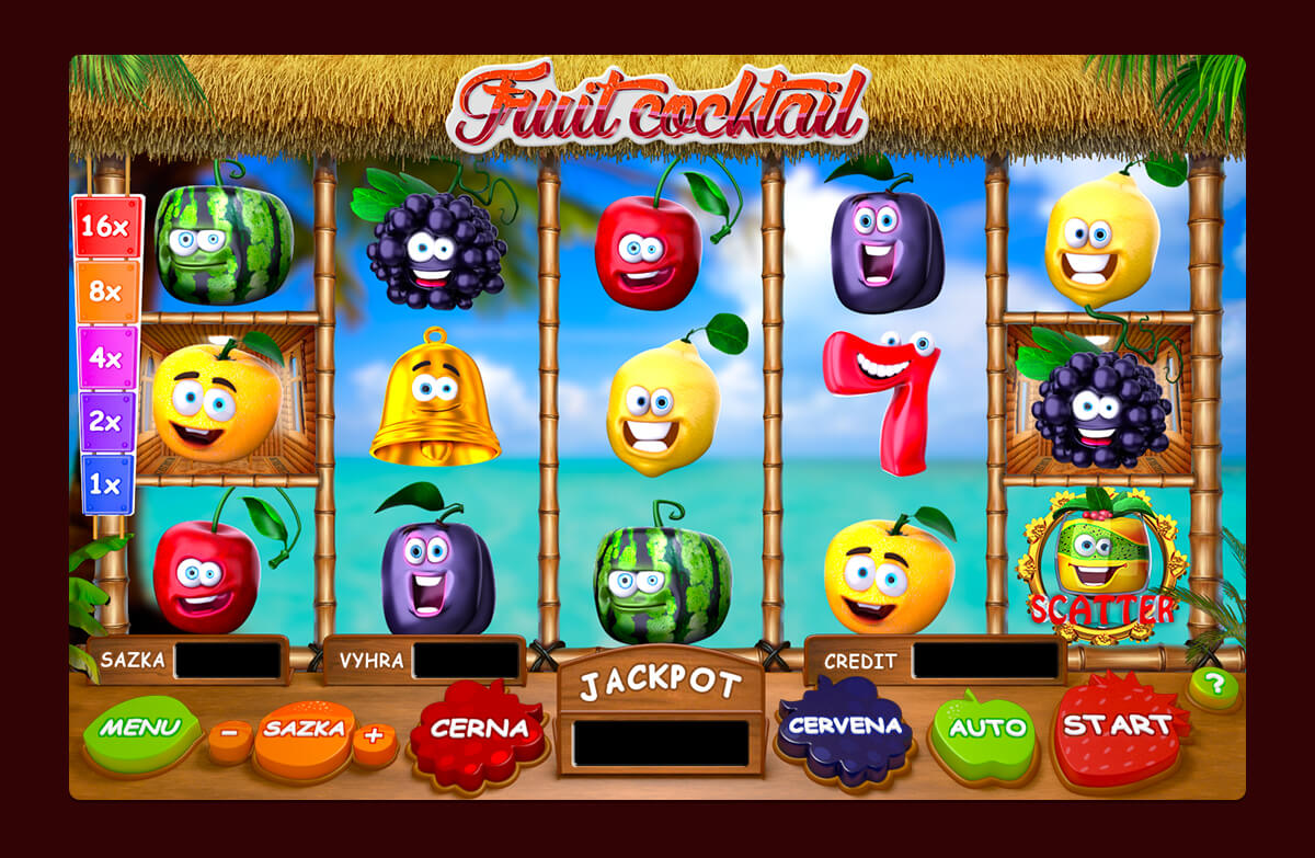 Animated fruit symbols of slot machines "Fruit Cicktail" Animated fruit symbols of slot "Fruit Cicktail"