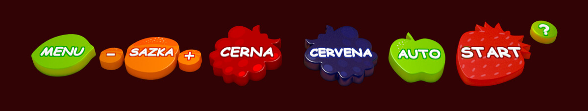 3D model of the control buttons of the slot machine "Fruit cocktail"