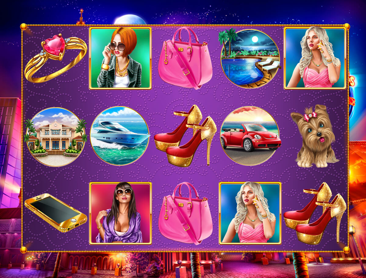 Background of reel for the slot machine "Beauties & Romance"