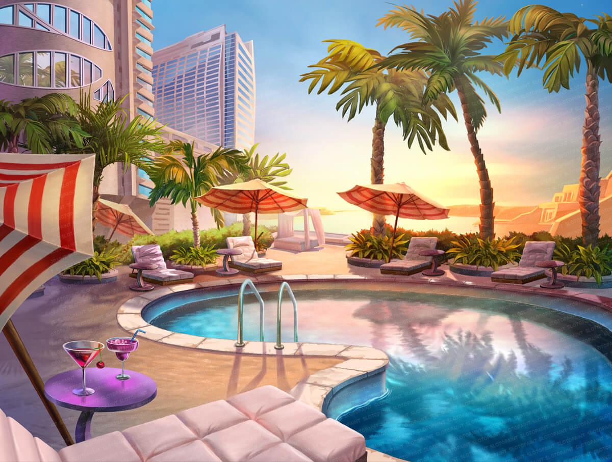 Background images for the game slot machine "Beauties & Romance"