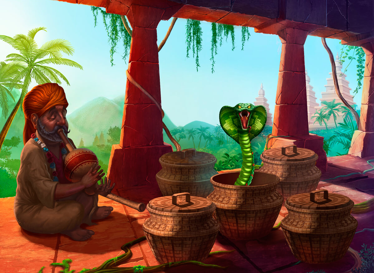 Development of background images for the game slot machine "India dreams"