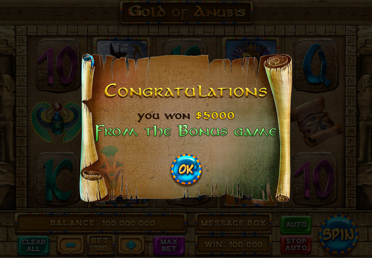 Gold of Anubis popup