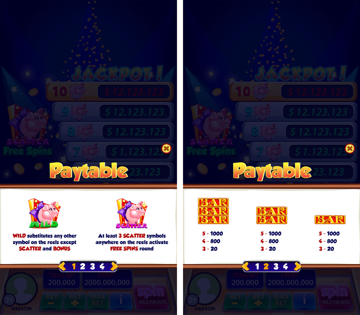 Lucky Piggy blog paytables