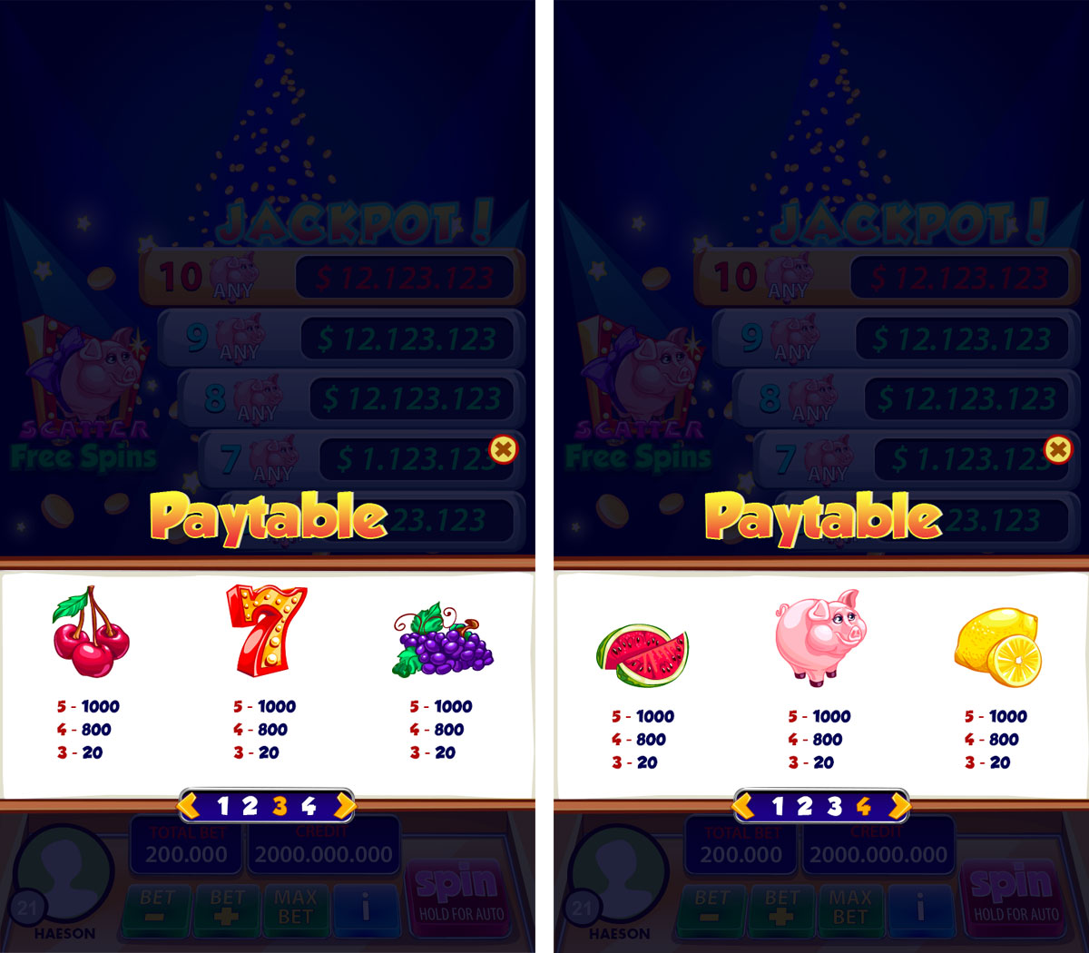 Lucky Piggy blog paytables