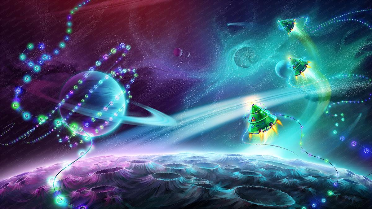 space_christmas_background
