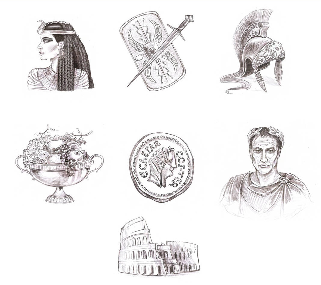 Caesars Empire Sketch Symbols