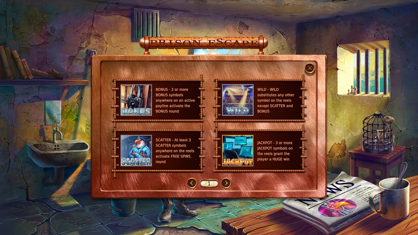 Prison Escape Paytable 1